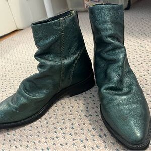 Women’s Green Leather Boots